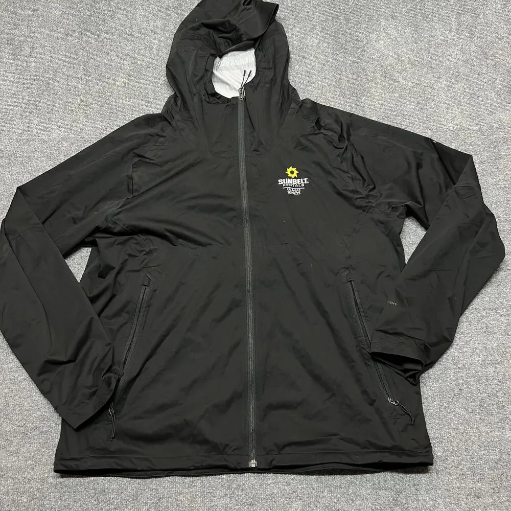 The North Face Jacket Mens XL Black Hooded Rain DryVent Waterproof Sunbelt Logo